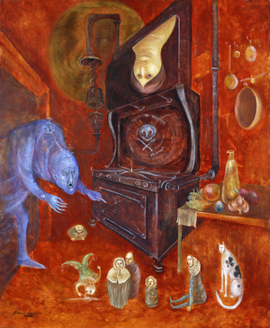 A Warning to Mother, 1973 (oil on canvas)