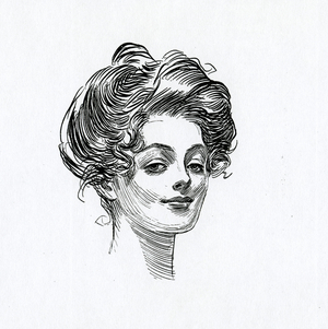 A Gibson Girl, c.1902 (litho)
