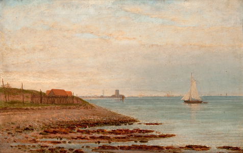 Broughty Castle from the Stannergate, 19th century (oil on canvas)