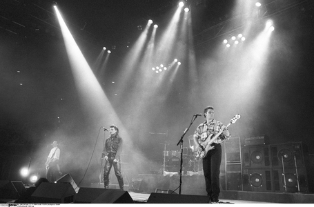 U2 singer Bono Vox on 'Thommy's Pop Show Extra', Dortmund Westfalenhalle, 21st November 1984 (photo)