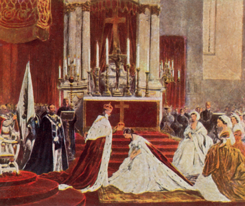 Coronation of Wilhelm I in Königsberg, 18 October 1861 (enhanced colour litho)