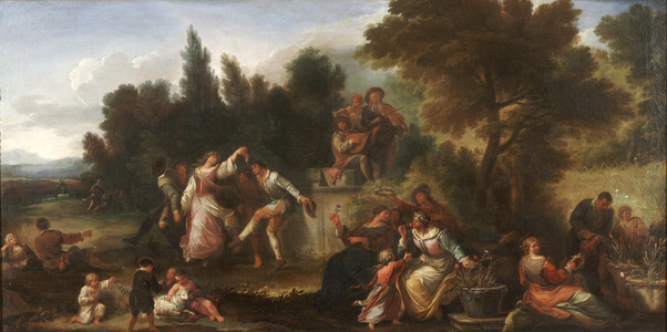 Landscape with Dancing Figures, c.1750 (oil on canvas)