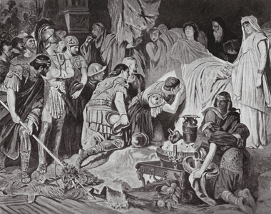 The Death of Alexander, BC 323 (litho)