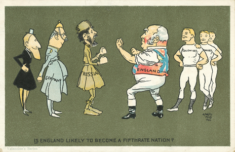 Is England likely to become a fifth rate nation? (colour litho)