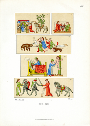Medieval Scenes from a Codex (chromolitho)