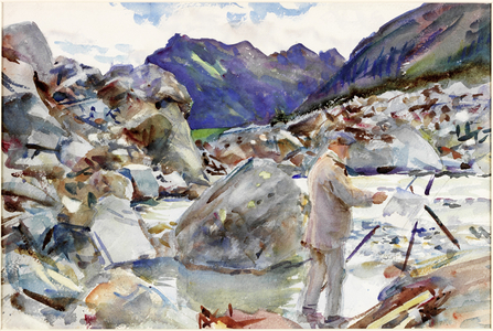 A Glacier Stream in the Alps, c.1904 (pencil and watercolour on paper)