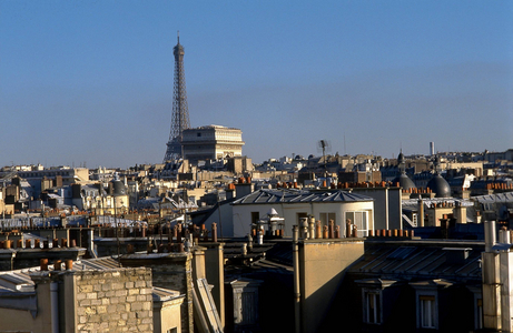 City view with Eiffel Tower and Arc de Triomphe, 1999 (photo)