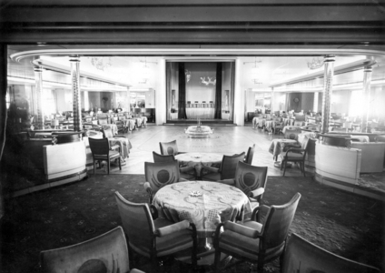 Ball room on board the passenger ship 'Bremen', 1929 (b/w photo)