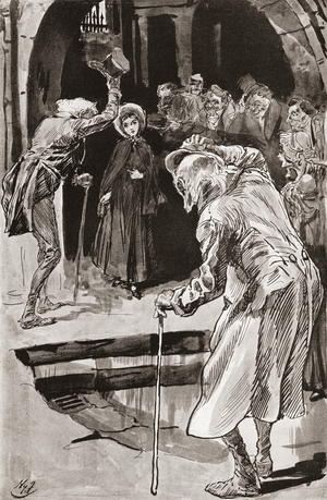 Little Dorrit.   Illustration by Harry Furniss for the Charles Dickens novel Little Dorrit, from The Testimonial Edition, published 1910.