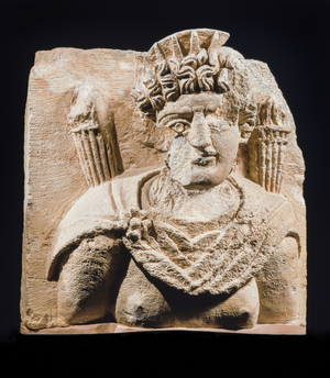 Bust of a male deity (Helios type), Kirbet Tannur Period II (stone)