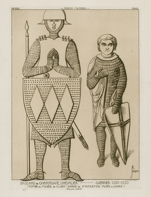 Brocard of Charpignie, knight - soldier, 1200-1220 (engraving)