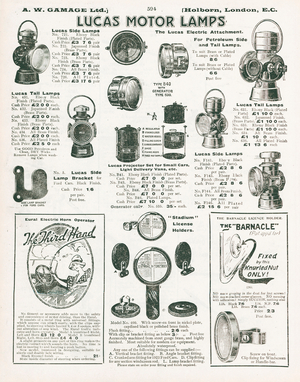 Page from Gamage's General Catalogue (96th edition), c.1927 (litho)