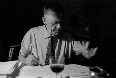Painter Oskar Kokoschka, writing. Salzburg ..., 1959 (photo)