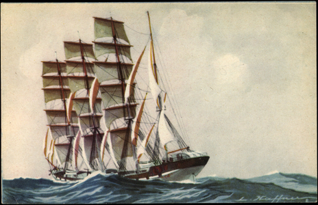 Artist Haffner, Quatre Mâts barque, sailing ship