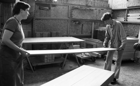 Workplaces in a furniture factory 1976 Workplaces for young and old in ..., 1976 (photo)