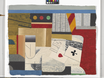 Hommage À Braque I (Homage To Braque I) (carborundum gravure with collage on hand-made paper)