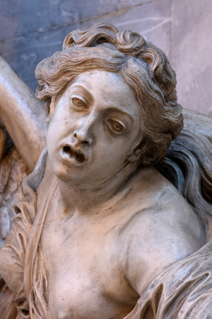 Parish church Saint-Thomas, The mausoleum of the Marshall of Saxony, detail, Strasbourg (photo)