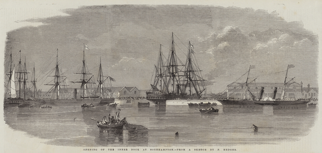 Opening of the Inner Dock at Southampton (engraving)