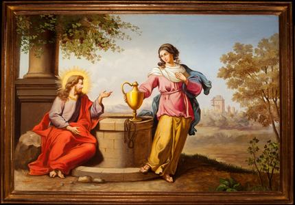 Jésus and the Samaritaine, 19th century (oil on canvas)