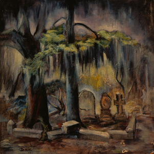 Cemetery, 1944 (oil on board)