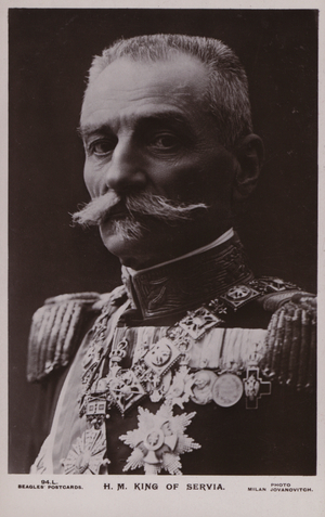 Peter I, King of Serbia. (b/w photo)
