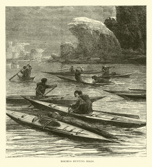 Eskimos hunting Seals (engraving)