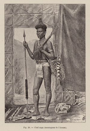 Naga chief from Assam, India (rotogravure)