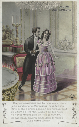 La Dame Aux Camelias (colour litho)