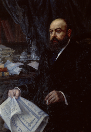 Miquel dels Sants Oliver i Toira, Spanish writer, portrait by by Joan Piza