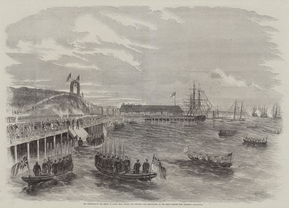 The Departure of the Prince of Wales from America for England, his Embarkation at the Great Eastern Dock, Portland (engraving)