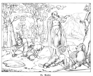 The Two Brothers, engraved by J. Dielmann (litho)