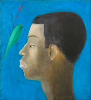 Alan McNaught with Bird, 1970 (oil on canvas)