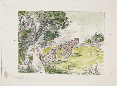 Nymphe assise sous un arbre (Seated Nymph Under a Tree), 1900 (lithograph in colours)
