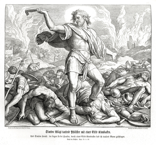 Samson slays a thousand Philistines, Judges