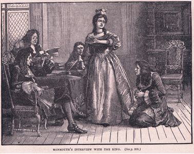 Monmouths interview with the king AD 1685 (litho)