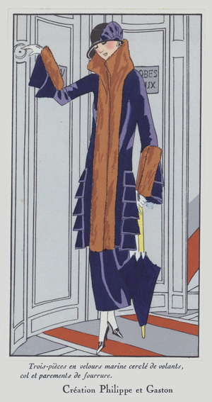 Women's fashion of the 1920s by designer Philippe and Gaston (colour litho)