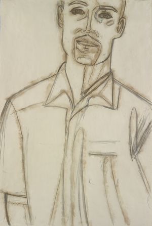 Juan, 2004 (charcoal on paper with pouncing & pigment)