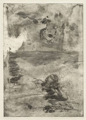 Two Heads, study after 'Undertow', c.1886, printed c.1967 (etching, open-bite, stopping out, & scraping on cream laid paper)