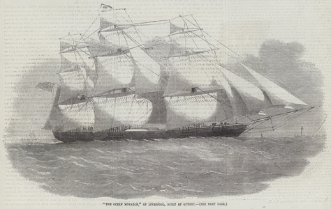 "The Ocean Monarch," of Liverpool, built at Quebec (engraving)