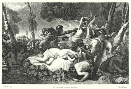 Sir Calepine rescuing Serena (engraving)