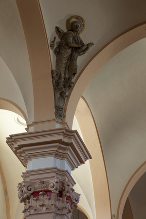 Parish church Església de Santa Maria. Interior. The crossing. Statue. Saint Mark The Evangelist. Baroque.