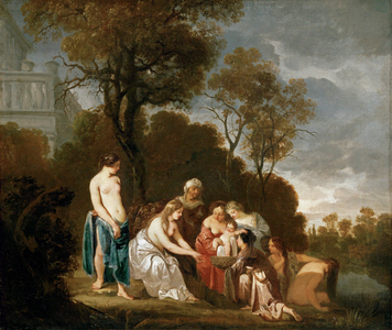 Moses saved from the river (painting on canvas)