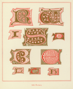 Mediaeval Alphabets and Initials: 16th Century (colour photo)