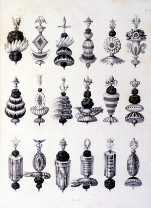 Illustration of a set of deserts from 'La cuisine classique