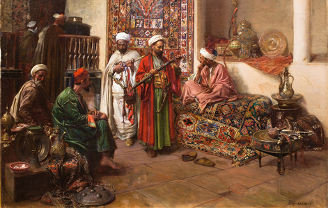 At the bazaar (No date). (Oil on canvas)