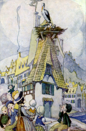 The Storks (colour litho)