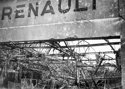 After Allied bombings by Royal Airforce RAF on Renault car factory in Boulogne Billancourt (nearParis) in march 1942