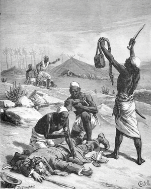 Major Alexander Gordon Laing (1794-1826) British Explorer Murdered by Tuareg Raiders near Timbuktu Mali, 1883 (engraving)