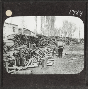 Empty shell case dump, November, 1916 (lantern slide)