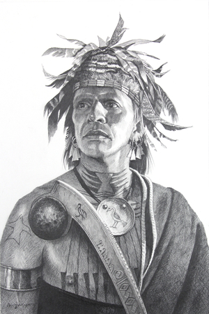 Sketch Indian with War Club